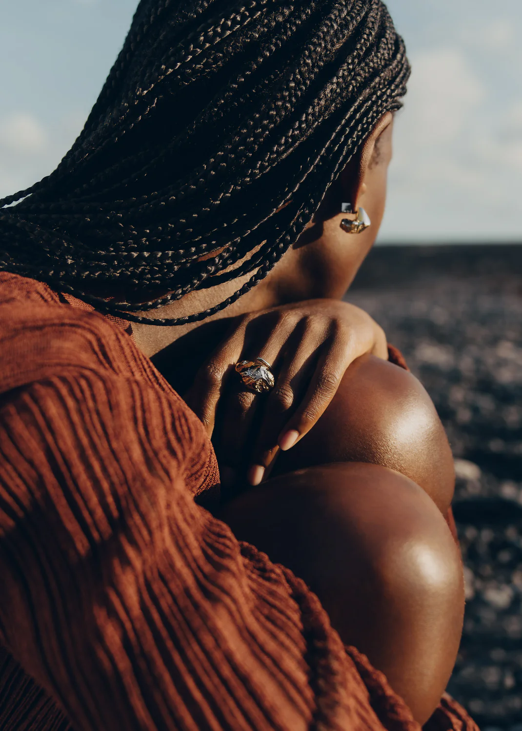 Eroz Stud Earrings-Edition Duo palladium with 24 carat gold plating