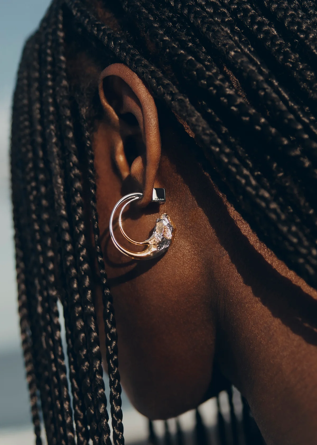 Eroz Hoop Earrings-Edition Duo palladium with 24 carat gold plating