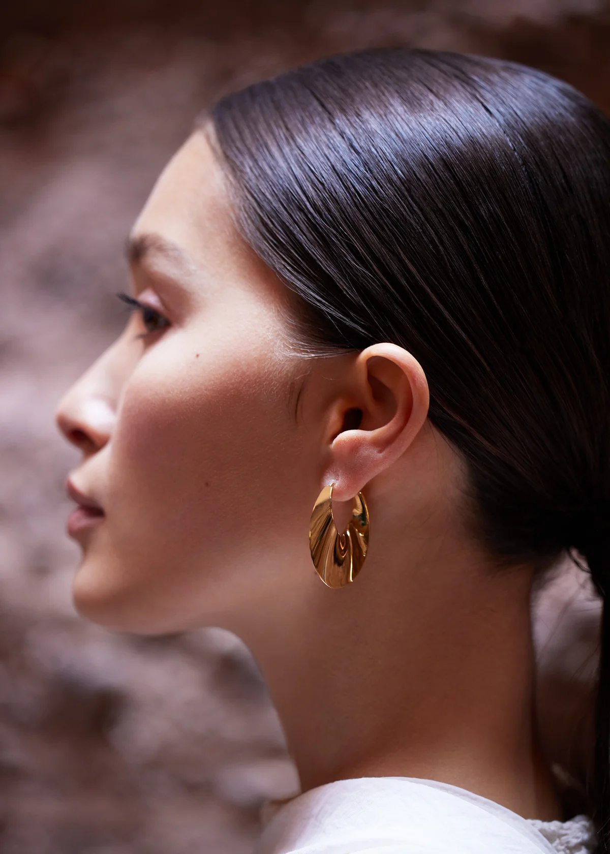 Éole Slim Hoop Earrings-Edition 24 carat gold gilded