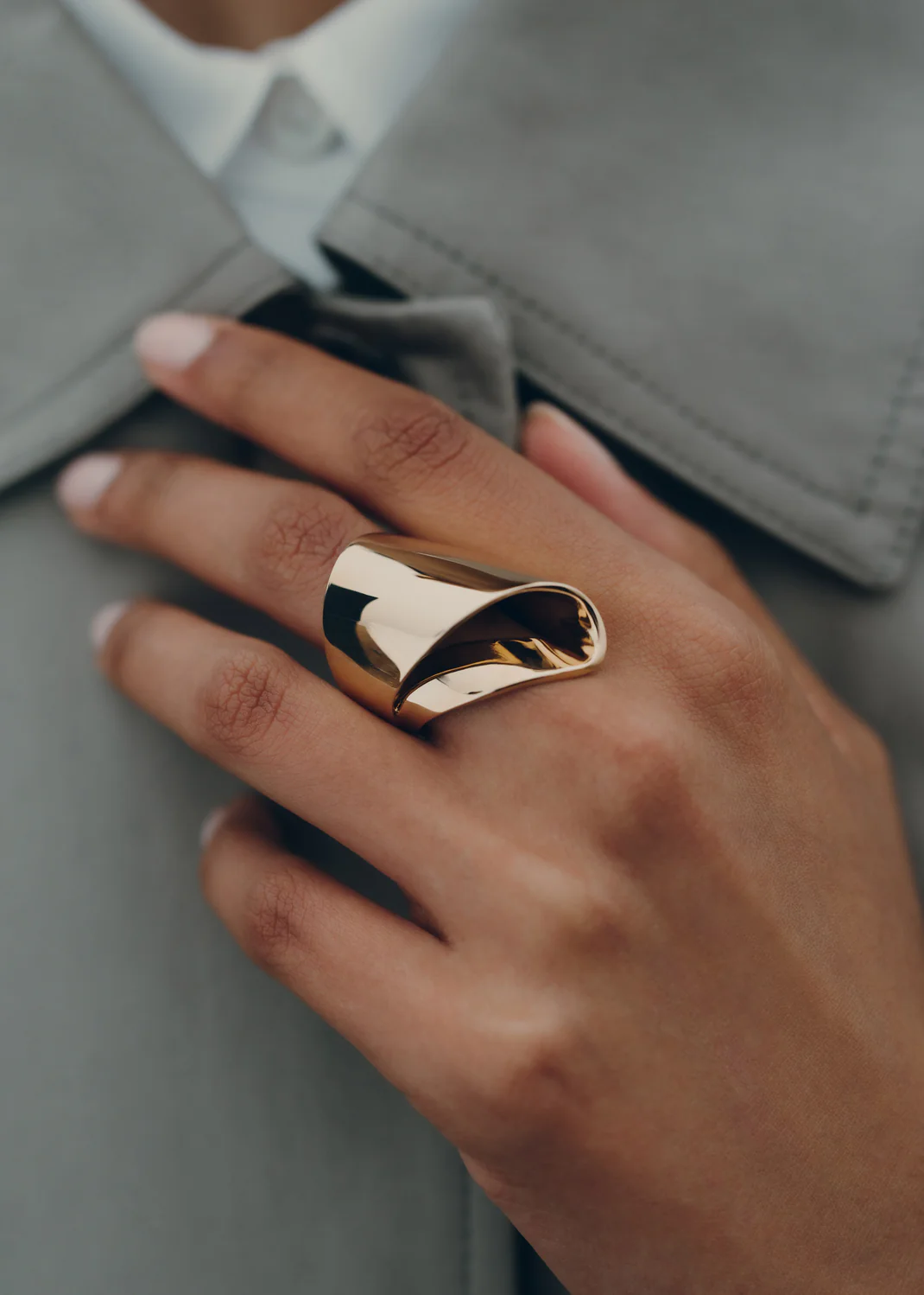 Éole Draped Ring-Edition 24 carat gold gilded
