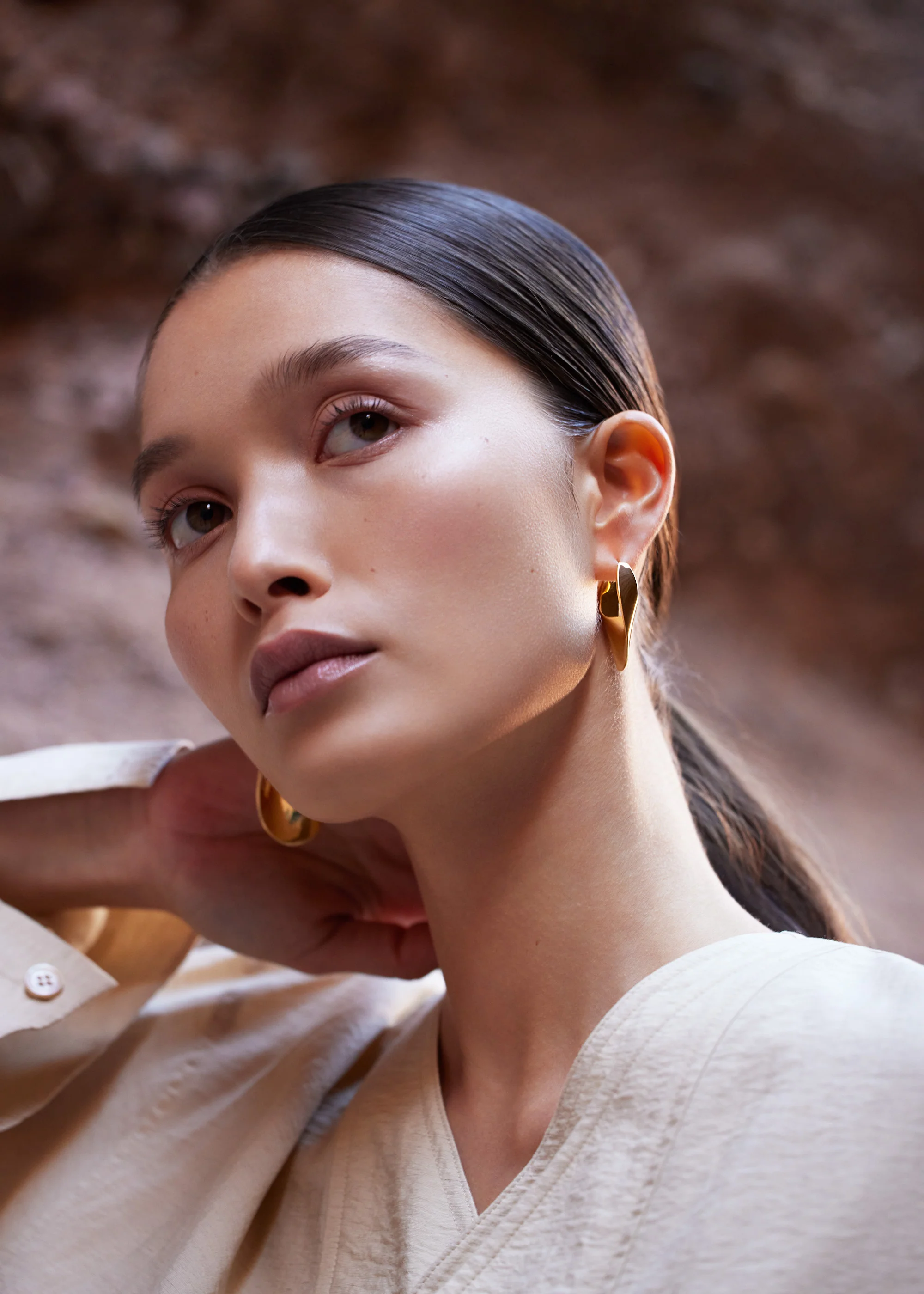 Éole Slim Hoop Earrings-Edition 24 carat gold gilded