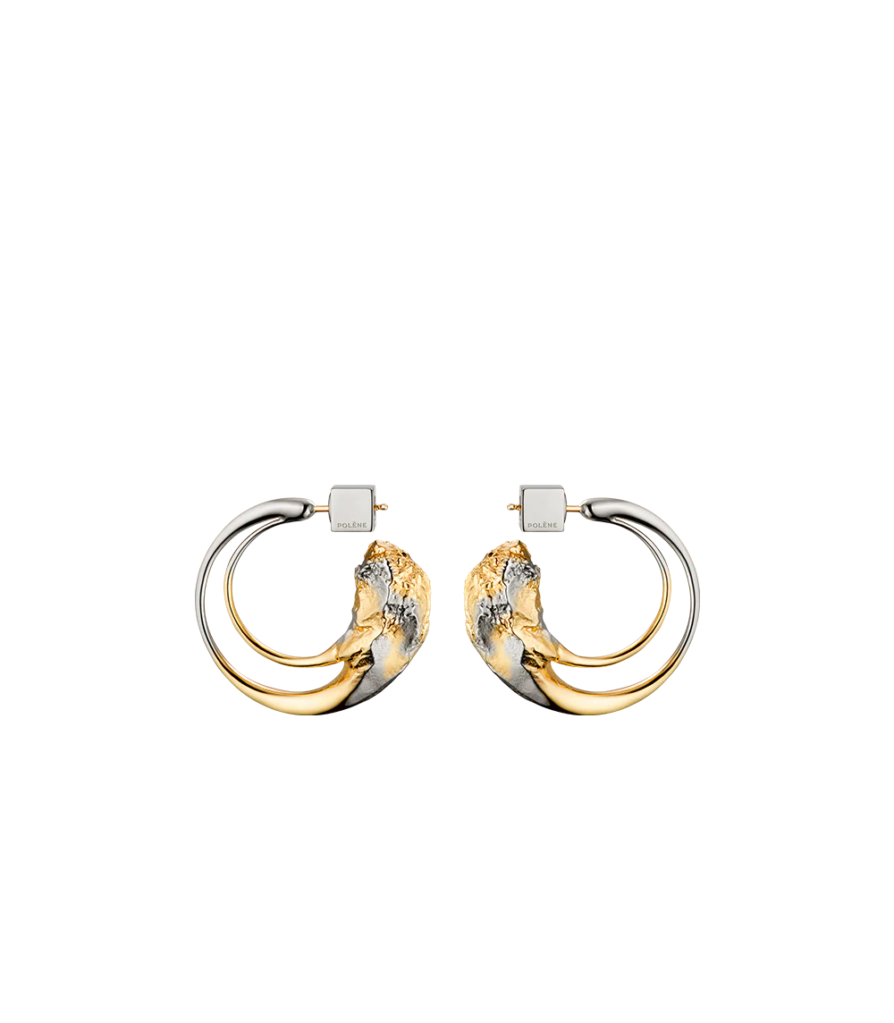 Eroz Hoop Earrings-Edition Duo palladium with 24 carat gold plating