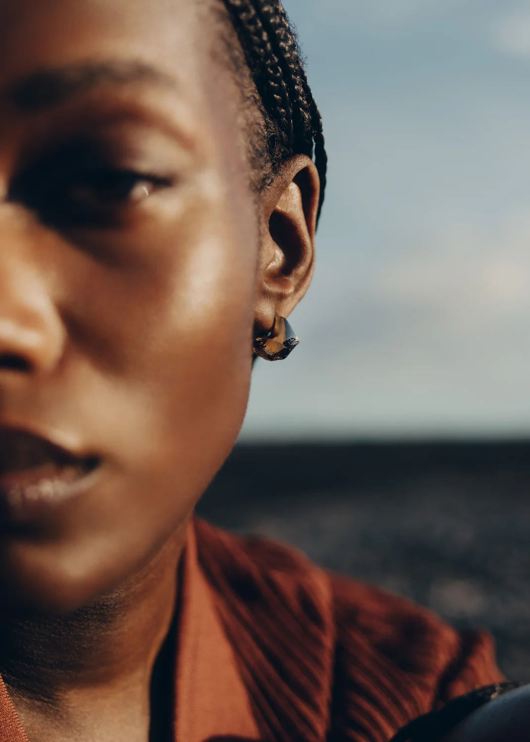 Eroz Stud Earrings-Edition Duo palladium with 24 carat gold plating