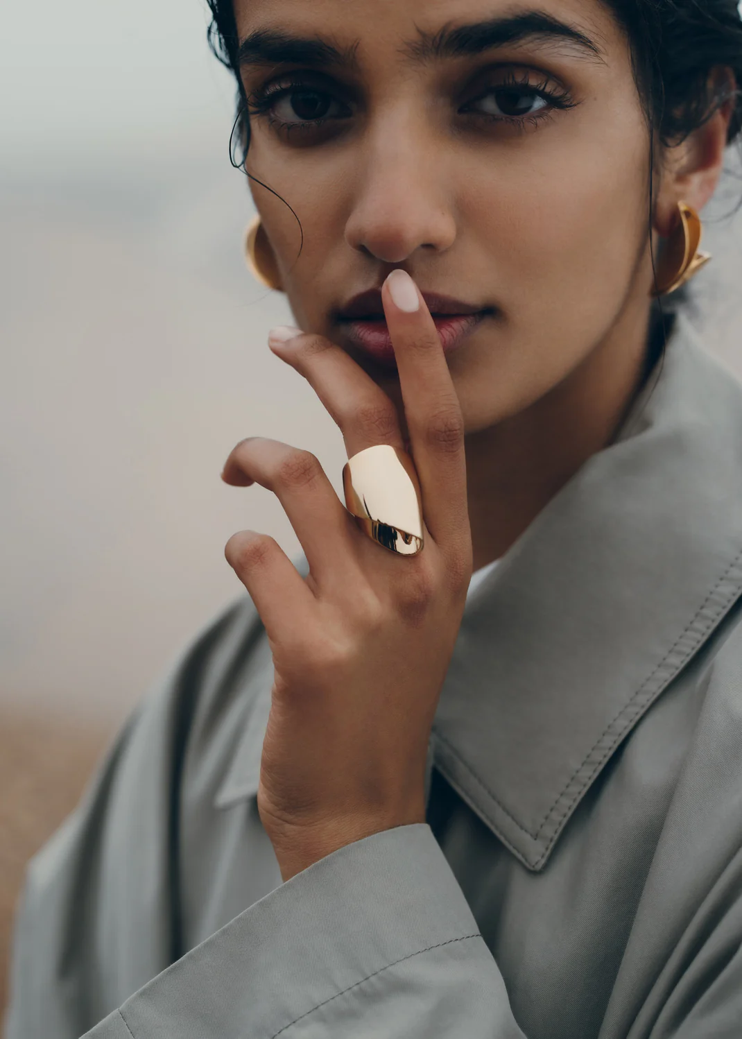 Éole Draped Ring-Edition 24 carat gold gilded