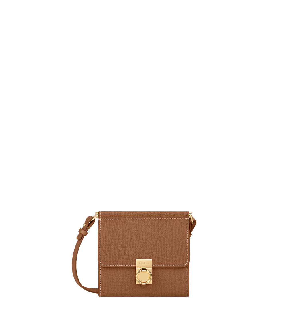 Numéro Sept Crossbody Wallet - Textured Camel