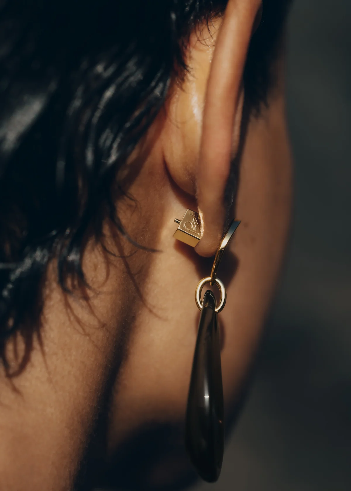 Drop Earrings Naé-Edition Smoked glass