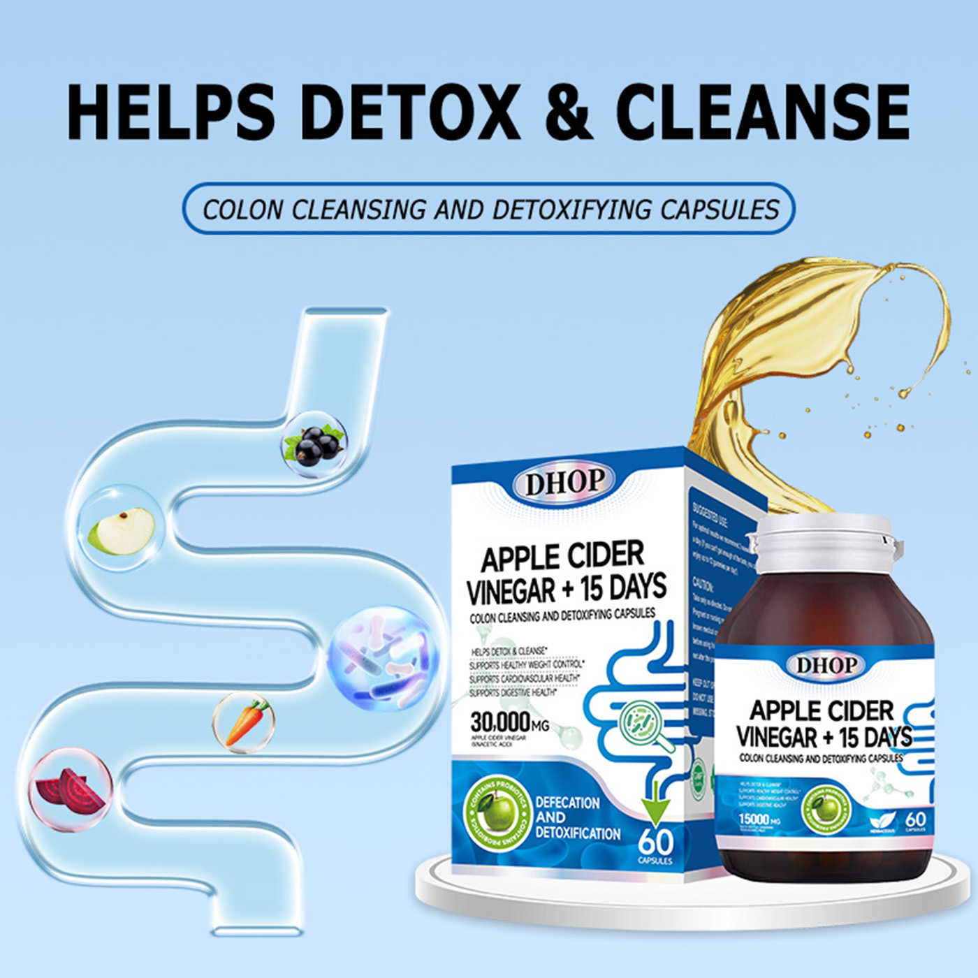 Apple Cider Vinegar 15days for Colon Cleansing And Detoxifying