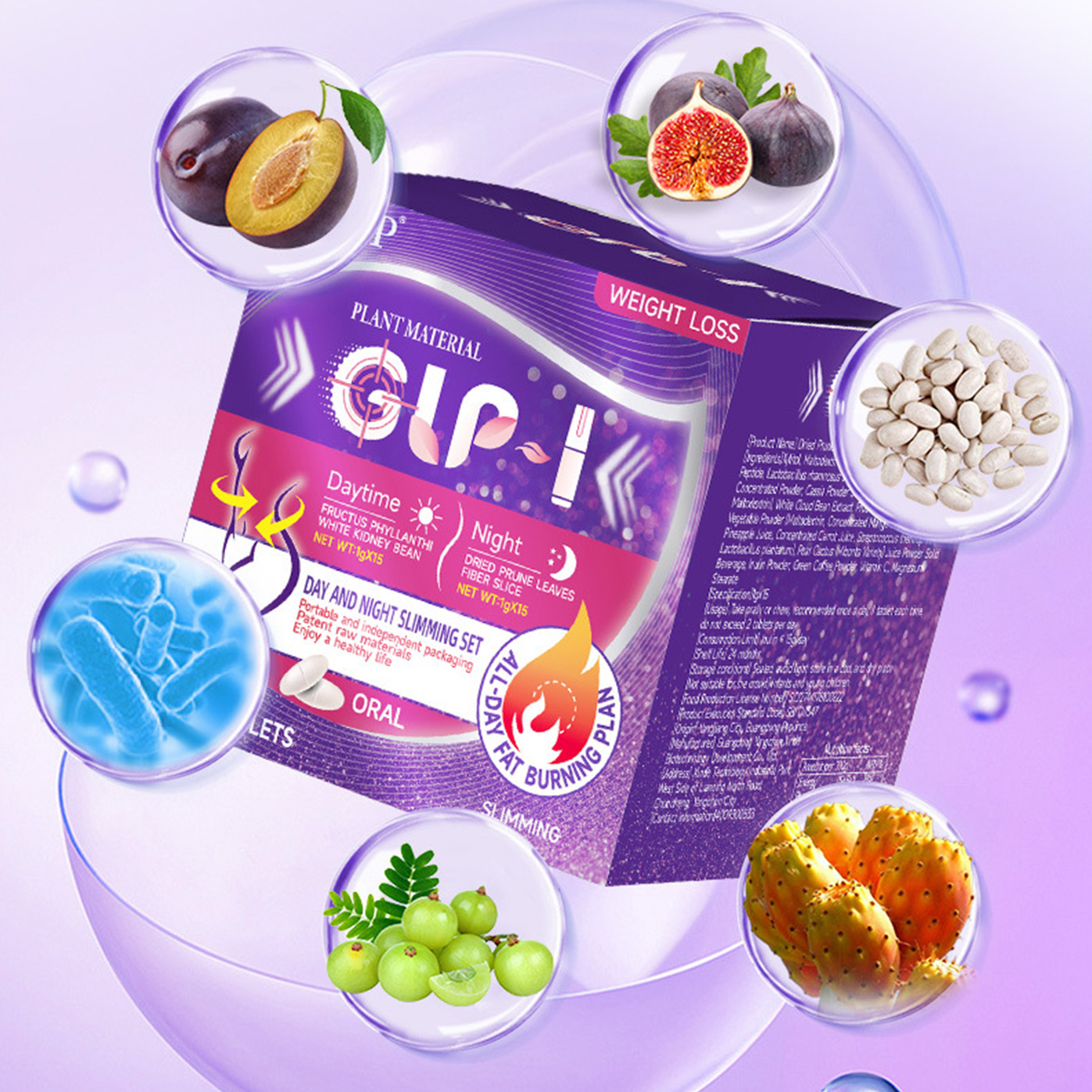 Weight Loss Meal Set with Goji Berries White Kidney Beans & Pomegranate Leaf Fiber Tablets