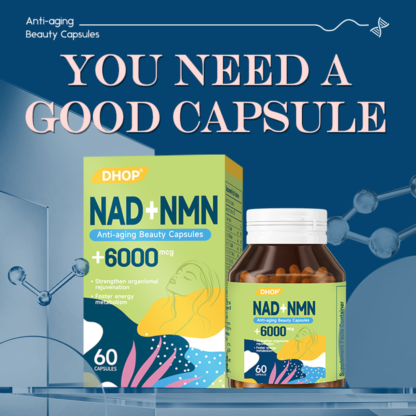 Nad+Nmn+Anti-aging Beauty Capsules