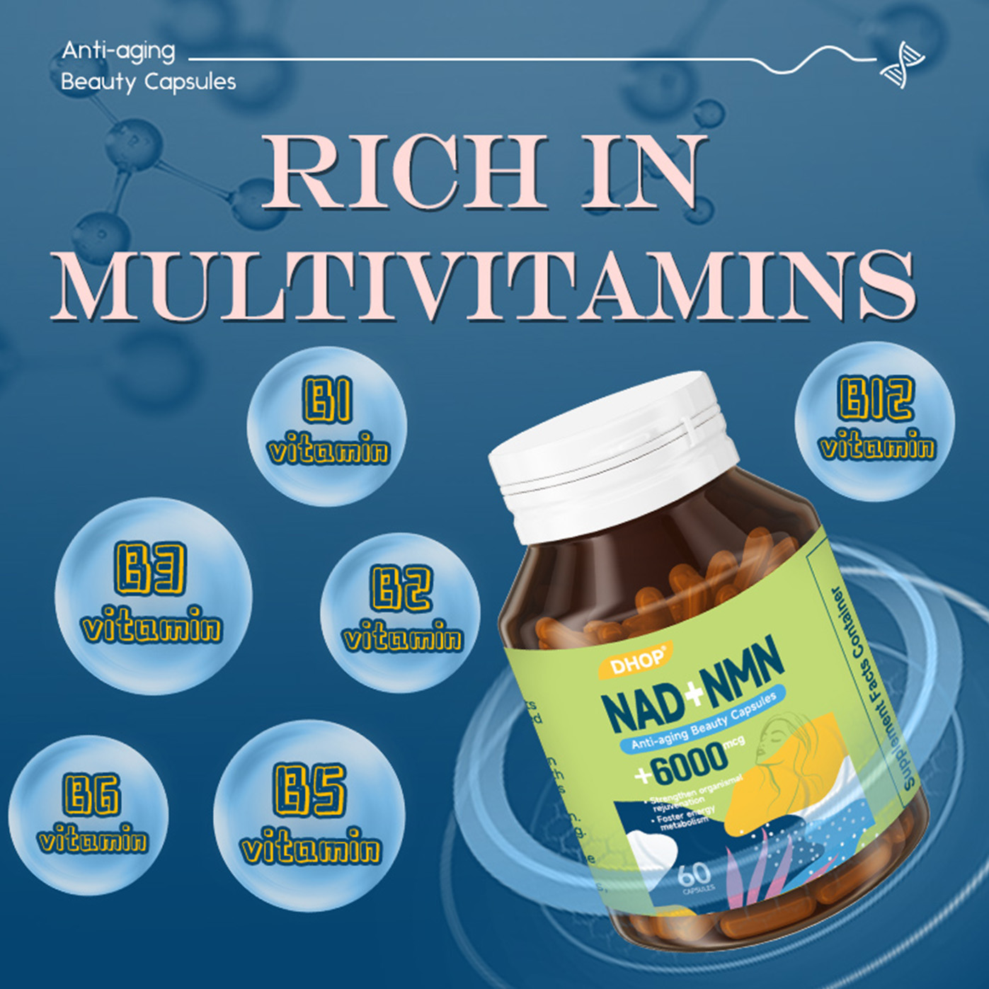 Nad+Nmn+Anti-aging Beauty Capsules