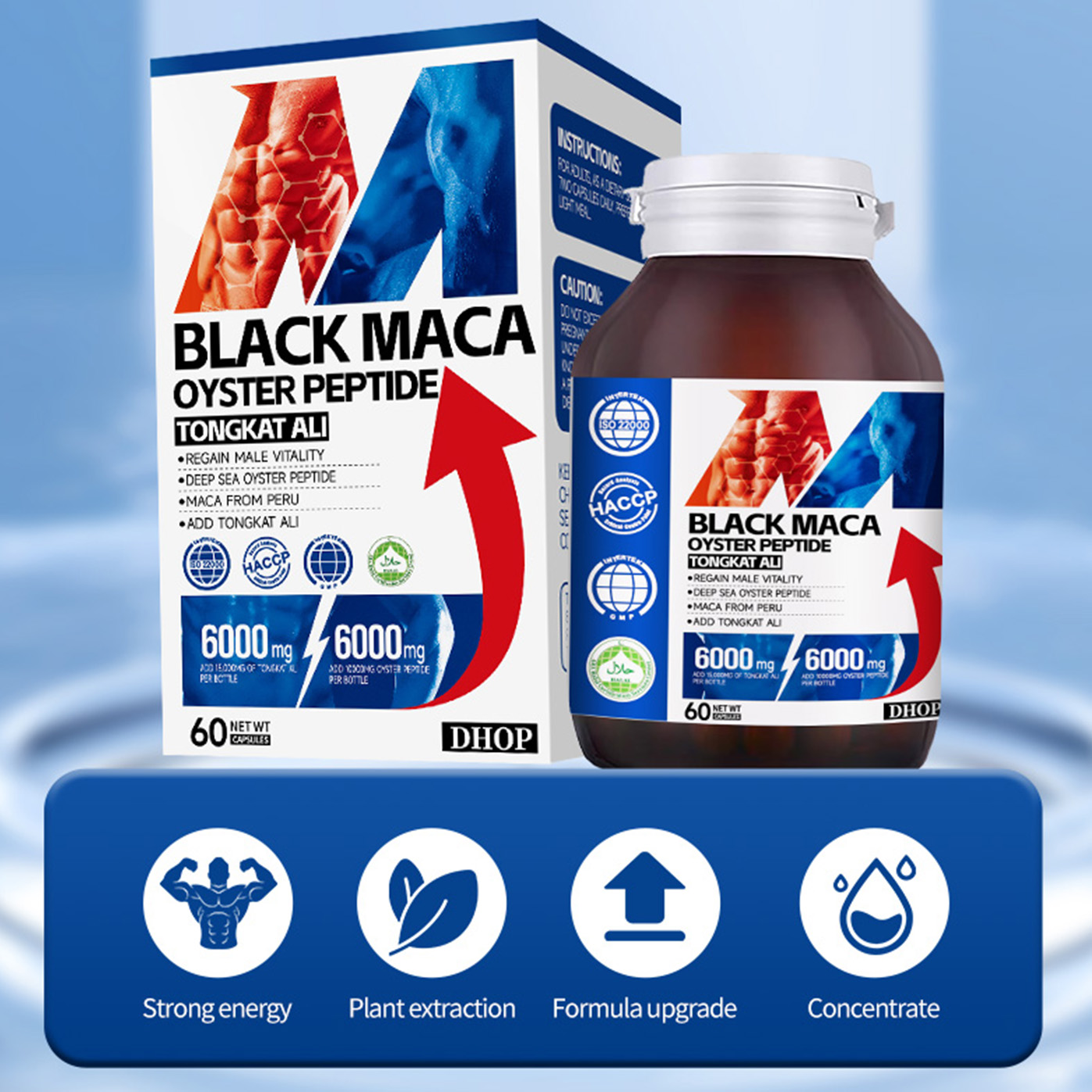 Black Maca Oyster Peptide Tongkat Ali Capsule
