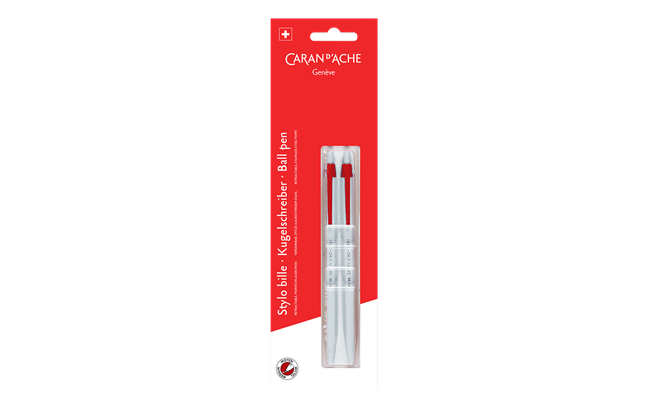 Set pack containing 2 825 ballpoint pens with red cartridge