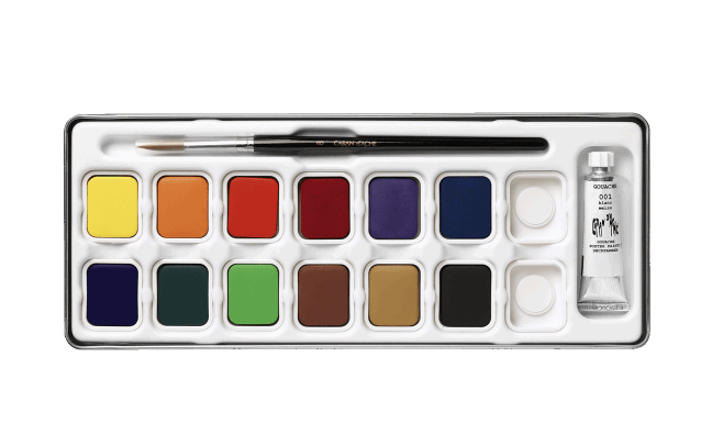Box of 13 Gouache Paint Cakes SCHOOL LINE