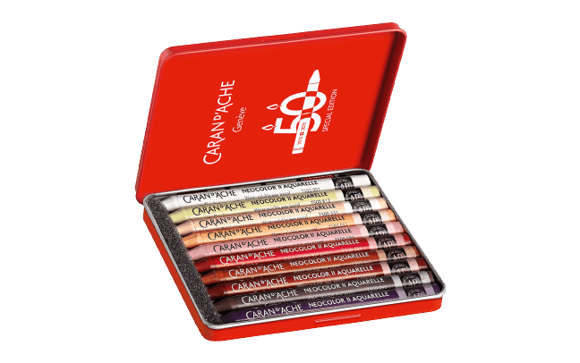 Box of 10 NEOCOLOR™ II Aquarelle Pastels 50 Years Portrait – Special Edition