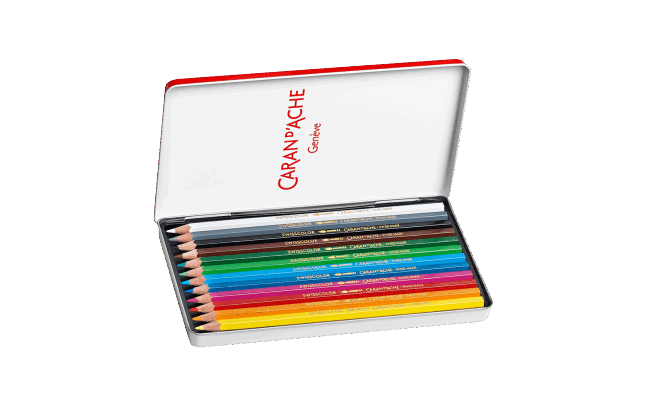 Box of 12 Colours Pencils SWISSCOLOR Water-soluble
