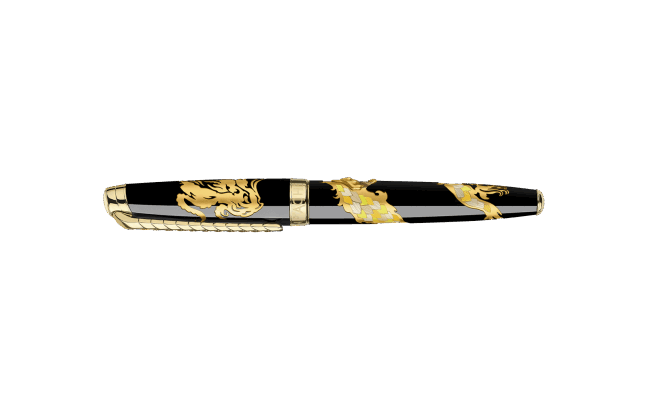 Straw Marquetry DRAGON Fountain Pen Limited Edition