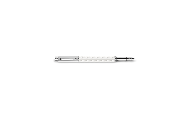 Silver-plated, rhodium-coated VARIUS™ CERAMIC WHITE fountain pen