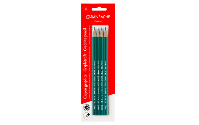 Blister pack containing 4 EDELWEISS 2H graphite pencils