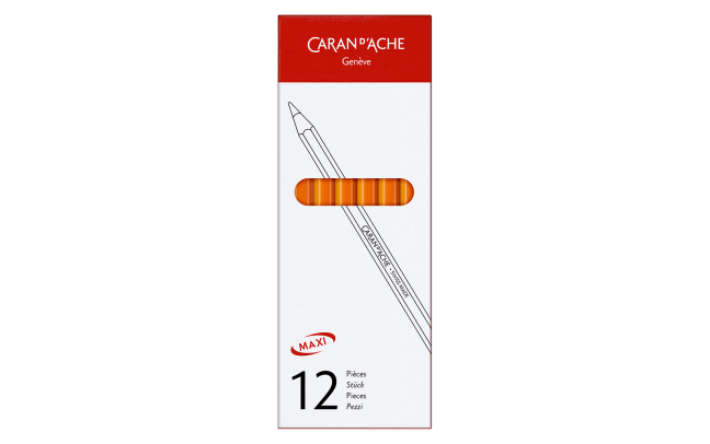 Box of 12 MAXI Orange Fluo pencils