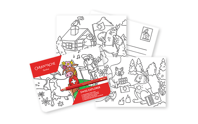 SWISS EXPLORER Colouring Postcards