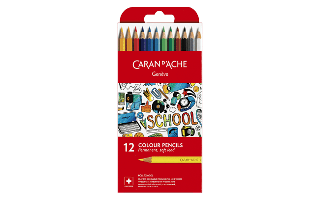 Cardboard Box of 12 Permanent Colour Pencils SCHOOL LINE