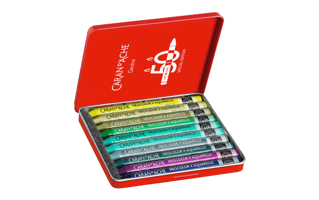 Box of 10 NEOCOLOR™ II Aquarelle Pastels 50 Years Lush – Special Edition
