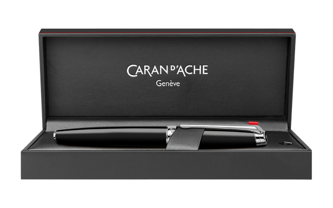 Silver-Plated, Rhodium-Coated LÉMAN™ EBONY BLACK Fountain Pen