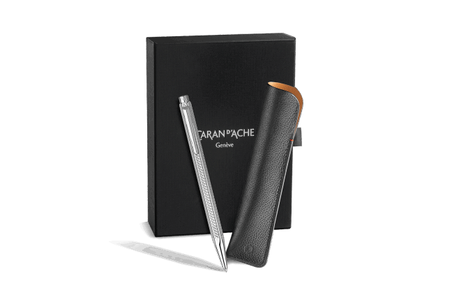 ECRIDOR™ ECAILLE Platinum Set Ballpoint Pen & Leather Case – Special Edition