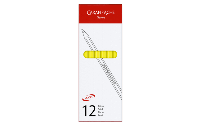 Box of 12 MAXI Yellow Fluo pencils