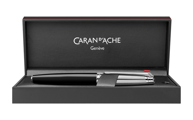 Silver-Plated, Rhodium-Coated LÉMAN™ BICOLOR Black Fountain Pen