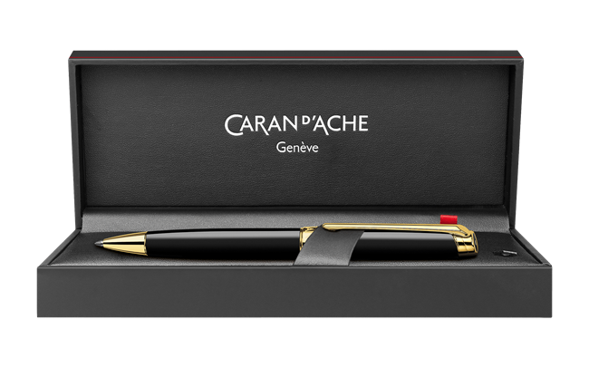 Gold-Plated LÉMAN™ EBONY BLACK Ballpoint Pen