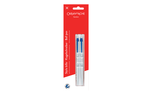Set pack containing 2 825 ballpoint pens with blue cartridge