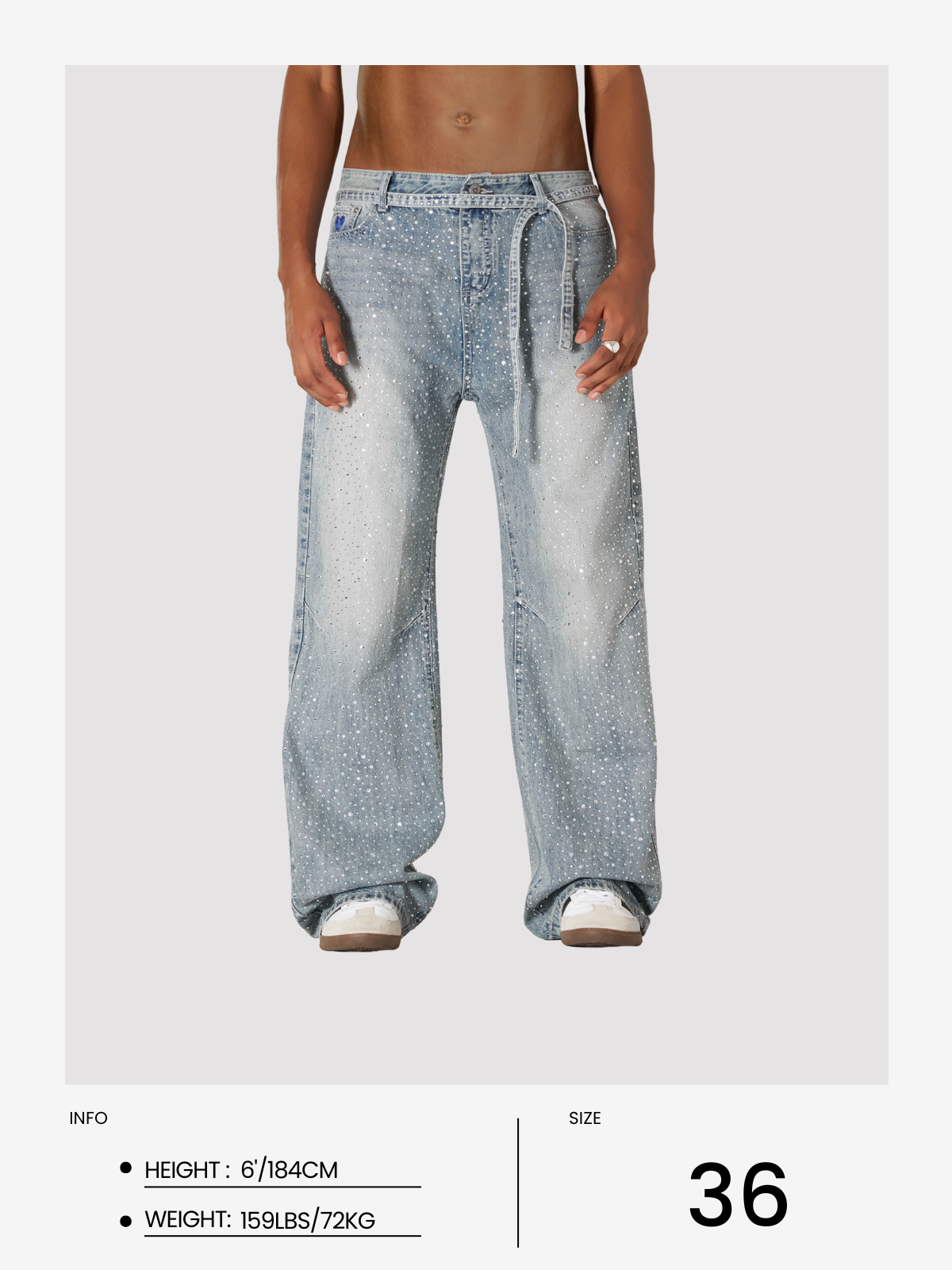 Rhinestone Baggy Jeans