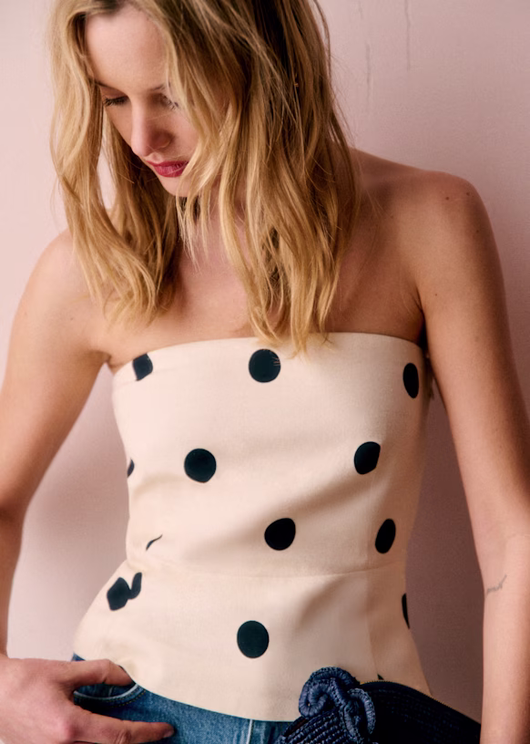 Linen Polka Dot Two Piece Set