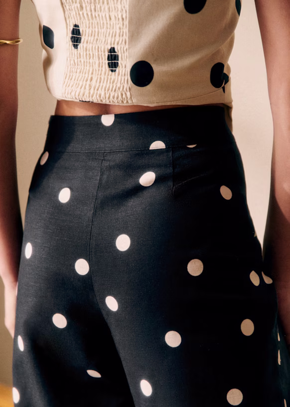 Linen Polka Dot Two Piece Set