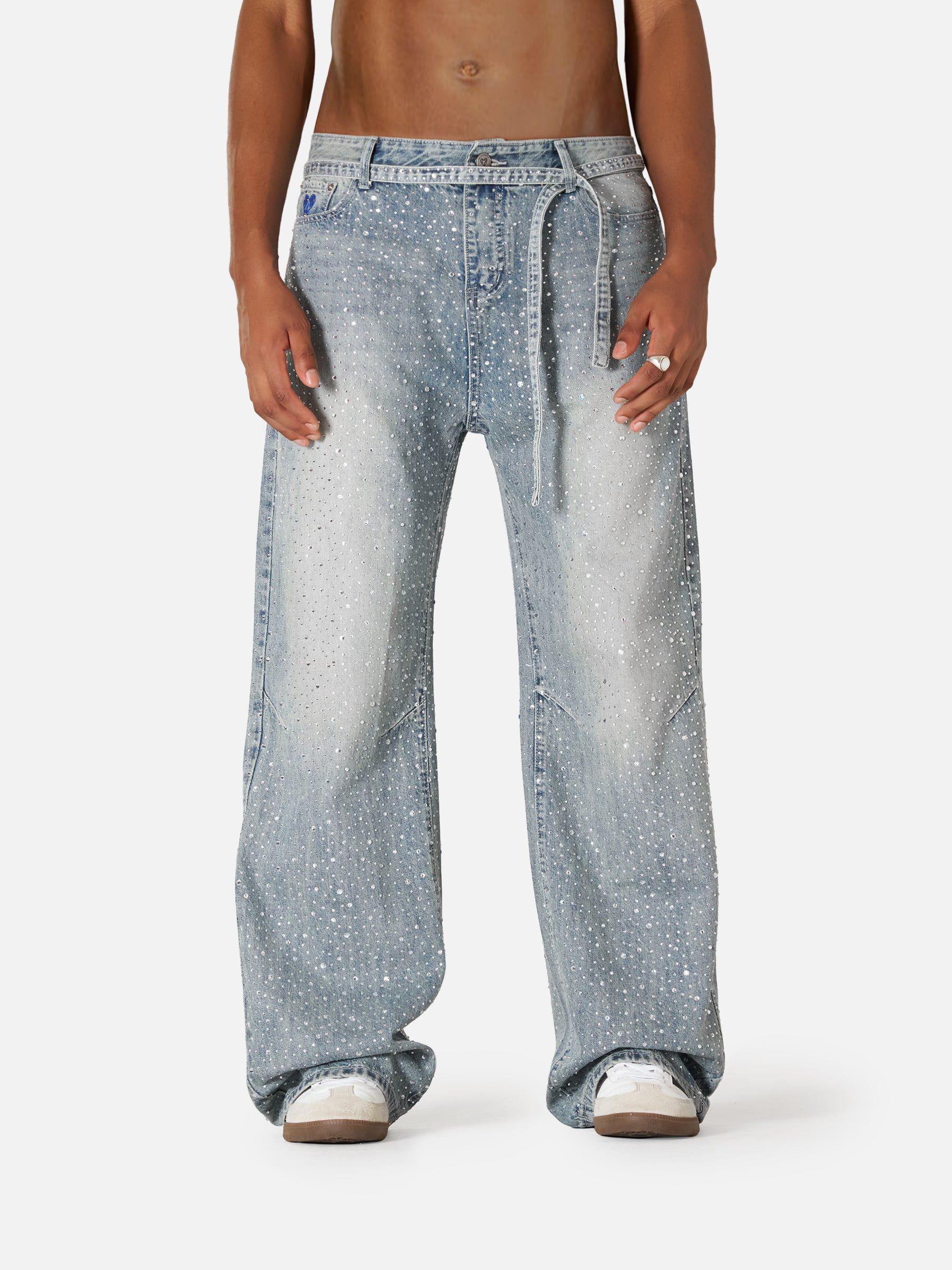 Rhinestone Baggy Jeans