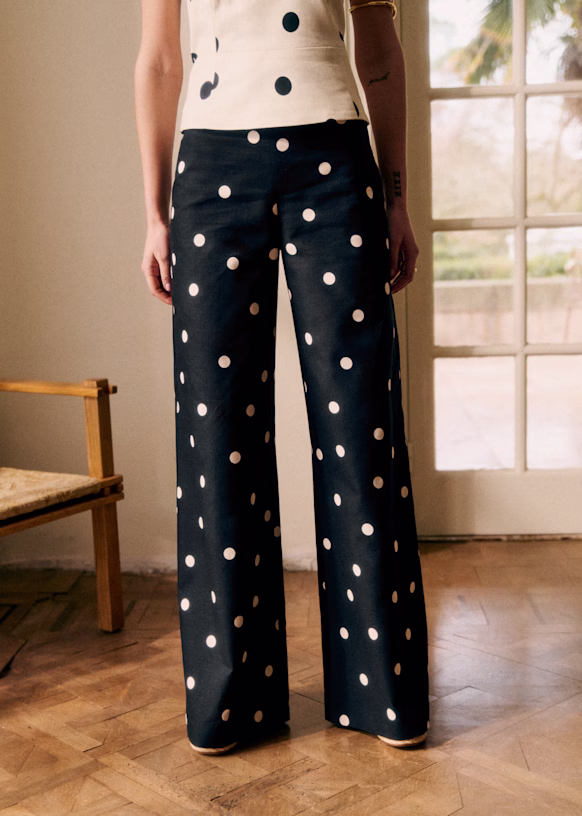 Linen Polka Dot Two Piece Set