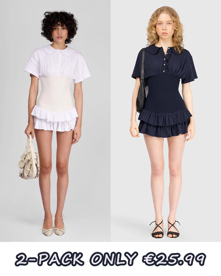 Collar Fitted Frill Dress