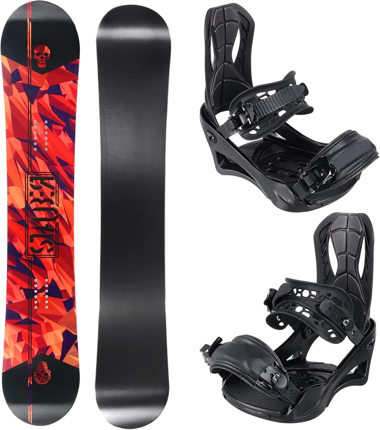 Cohallo Summit Snowboard & Binding Package Size 128, 133, 138, 143, 148,153,158,161- Best All-Terrain, Twin Directional, Hybrid Profile Snowboard & Bindings for All Levels
