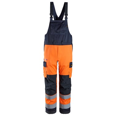 Bib & Brace Trousers, High-Vis Orange Class 2