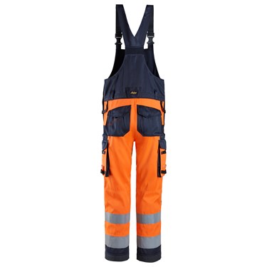 Bib & Brace Trousers, High-Vis Orange Class 2