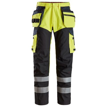 Trousers Reinforced Front of Leg, Holster Pockets High-Vis Class 1
