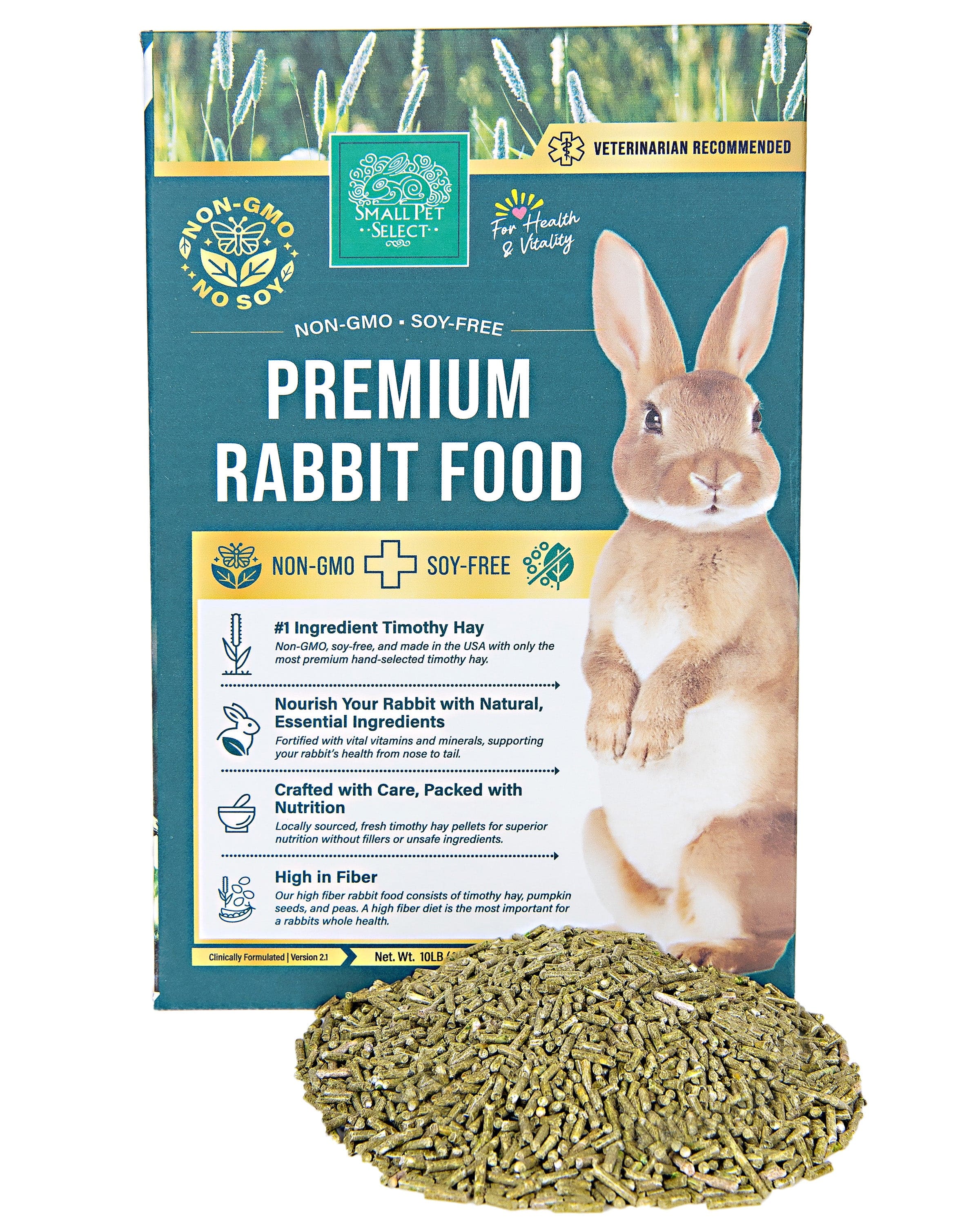 Premium Rabbit Food Pellets - Non-GMO, Soy-Free