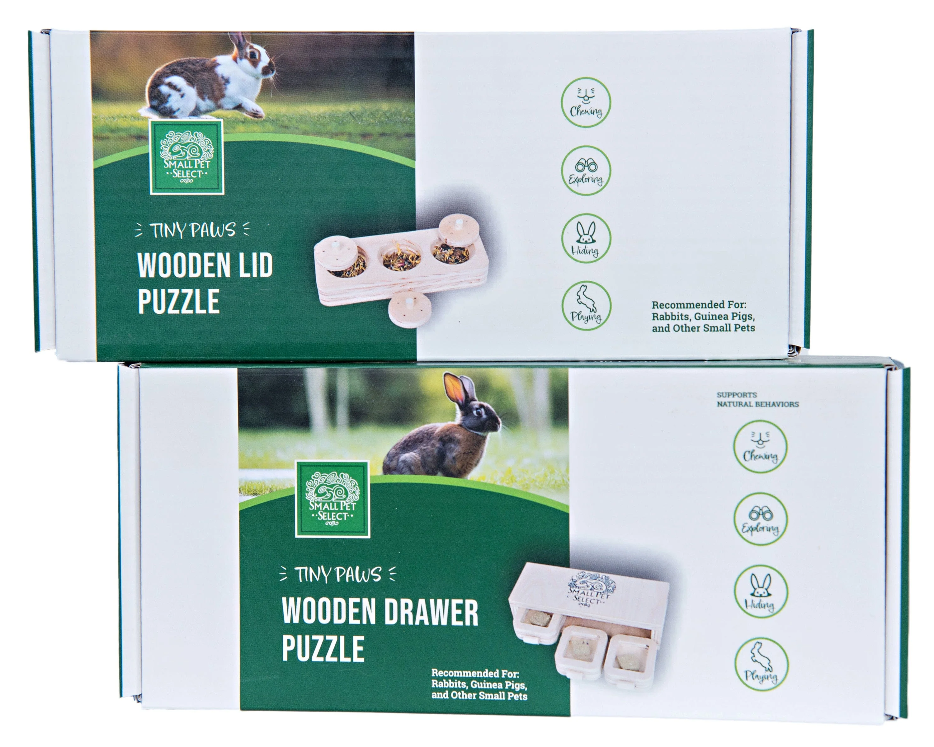 Wooden Foraging Puzzle and Wooden Drawer Puzzle Bundle