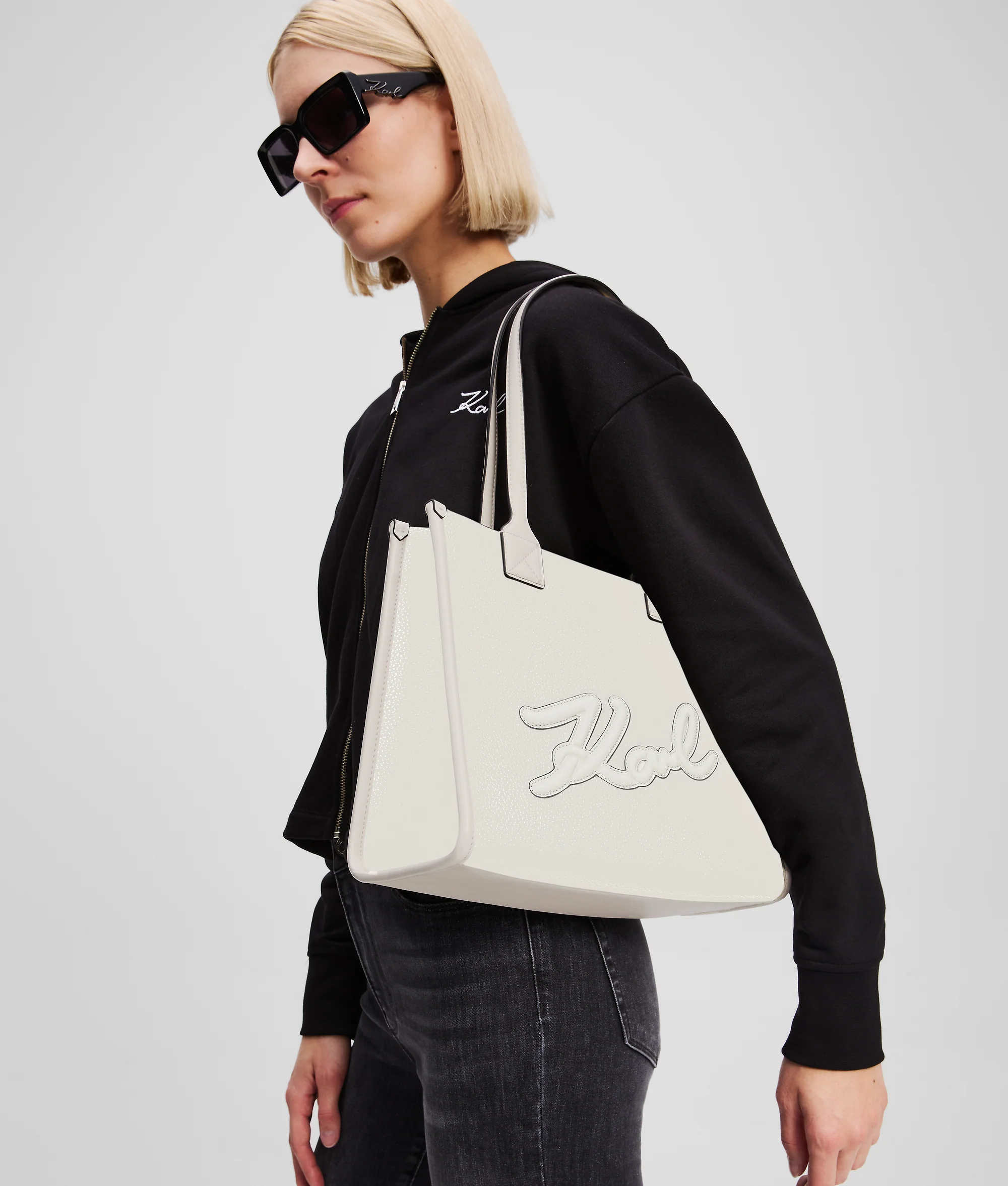 K/SKUARE GRAINY MEDIUM TOTE BAG