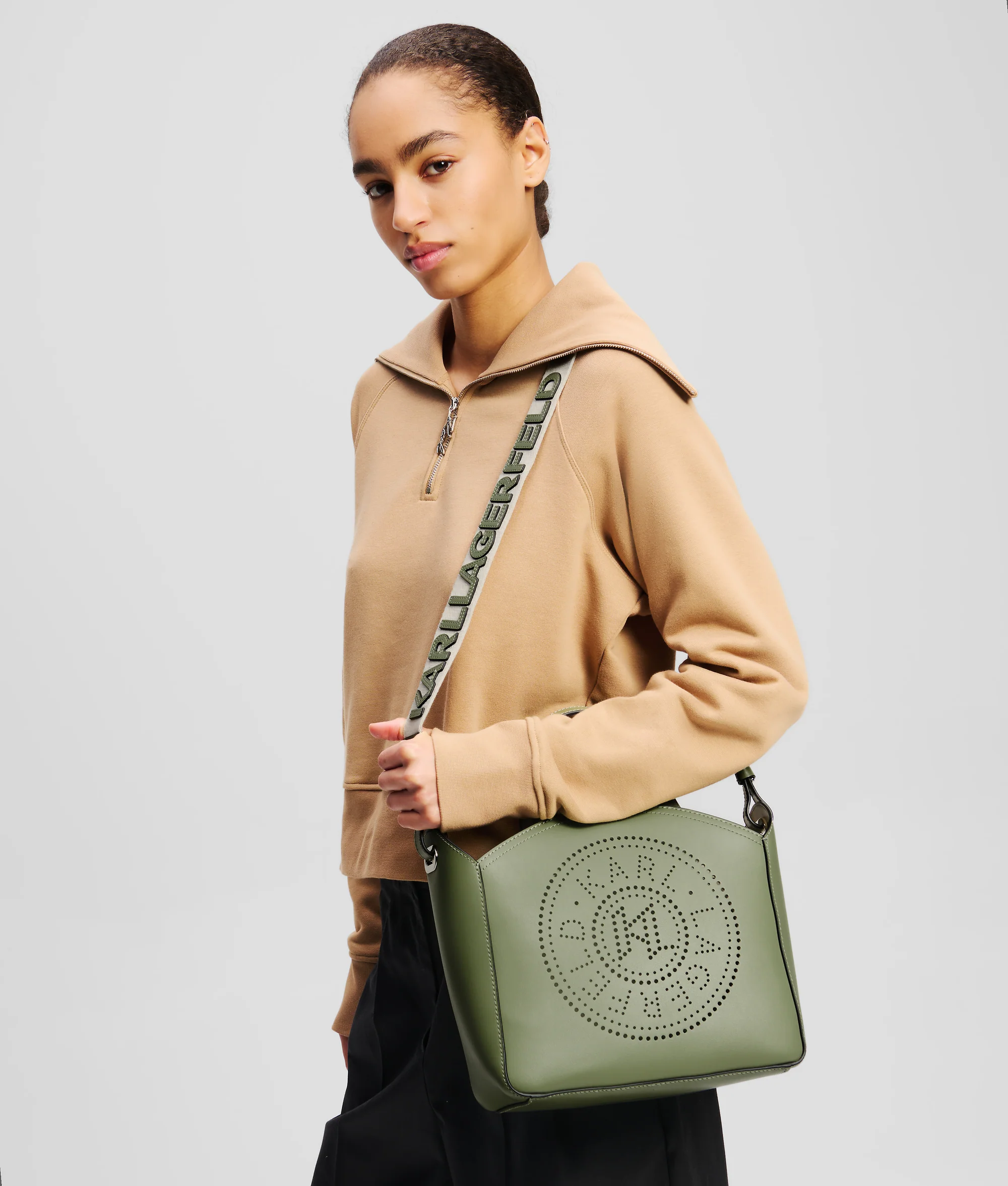 K/CIRCLE PERFORATED SMALL TOTE BAG