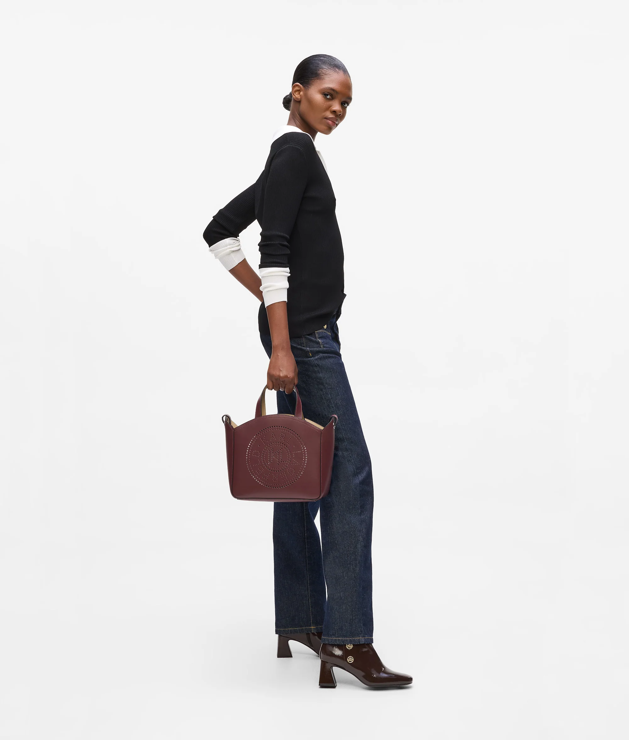 K/CIRCLE PERFORATED SMALL TOTE BAG