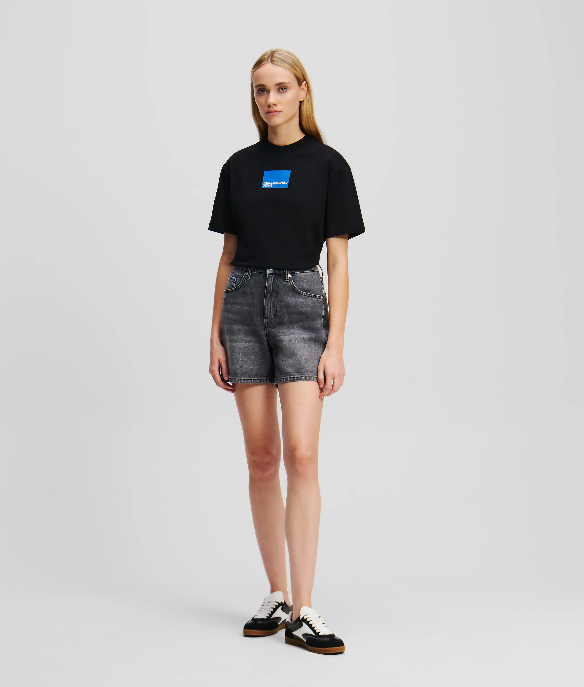 HIGH-RISE DENIM SHORTS