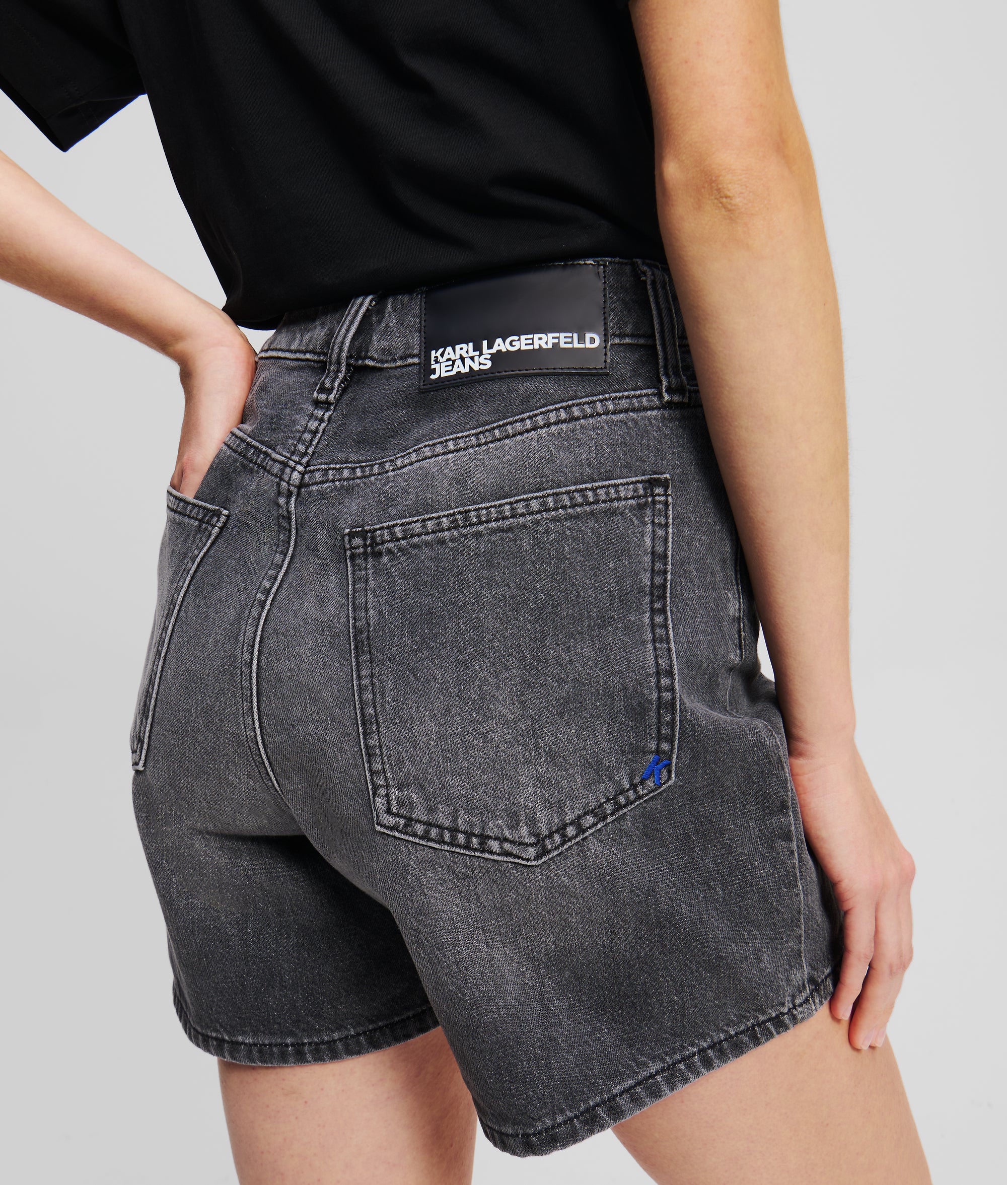 HIGH-RISE DENIM SHORTS