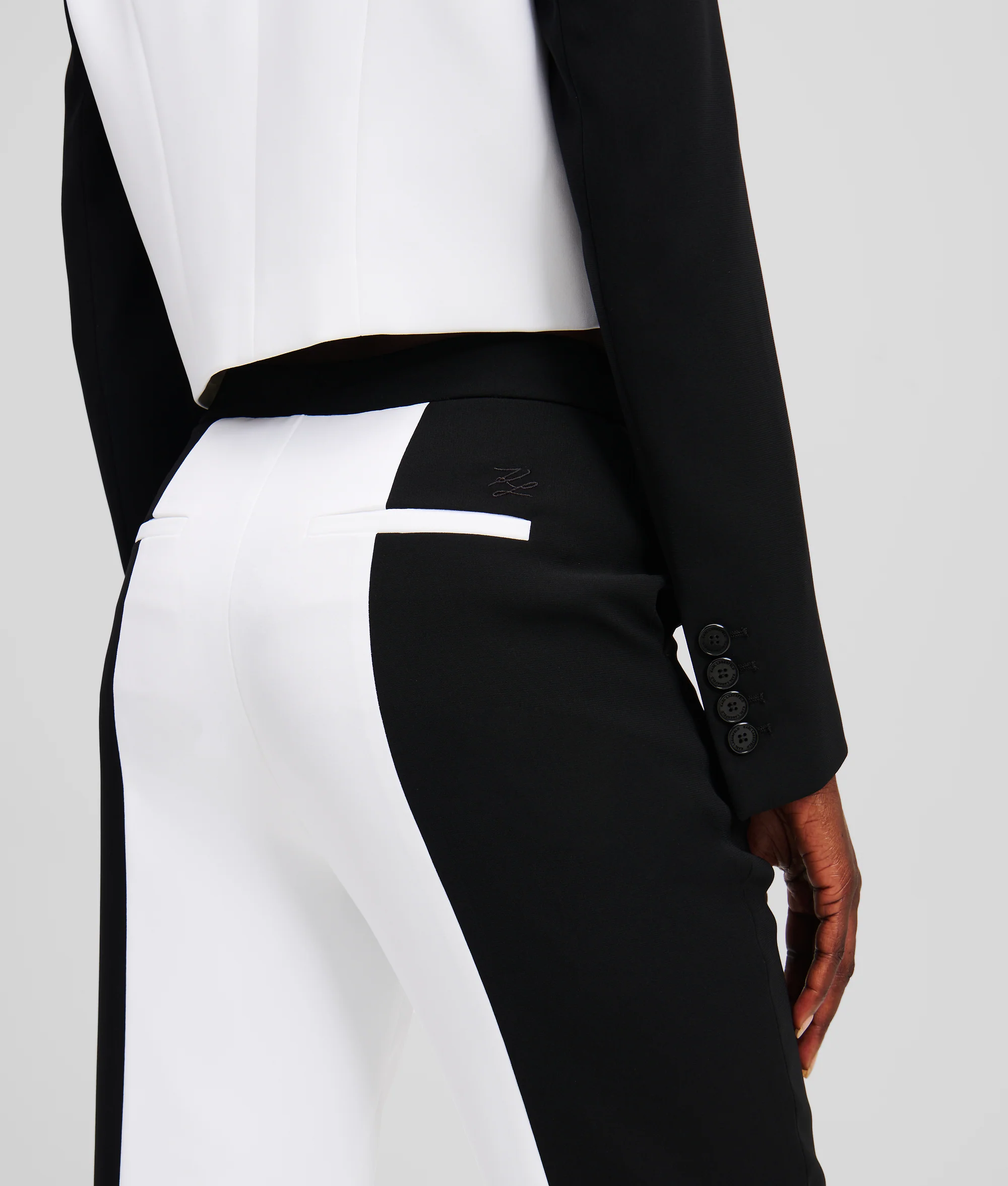 COLOR-BLOCK CIGARETTE PANTS